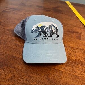 The North Face Blue Gray Bear hat Cap one size